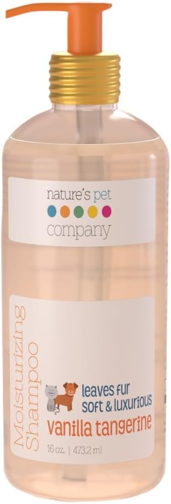 Moisturising & Odor Eliminating Shampoo for Dogs & Cats | Sensitive Skin Pet Shampoo | Organic Ingredients for Itchy, Dry Skin Relief in Dogs Cats | Paraben Free,Made in USA | Vanilla Tangerine-16oz