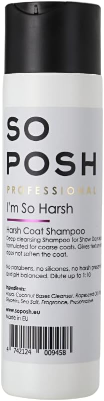 So Posh I'm So Harsh Dog Shampoo - with Sea Salt, Perfect for French Bulldogs, Terriers & Schnauzers, Texturizing, Deep-Cleansing, Sulfate & Paraben Free, 1:10 Concentrate. 8.4 Oz