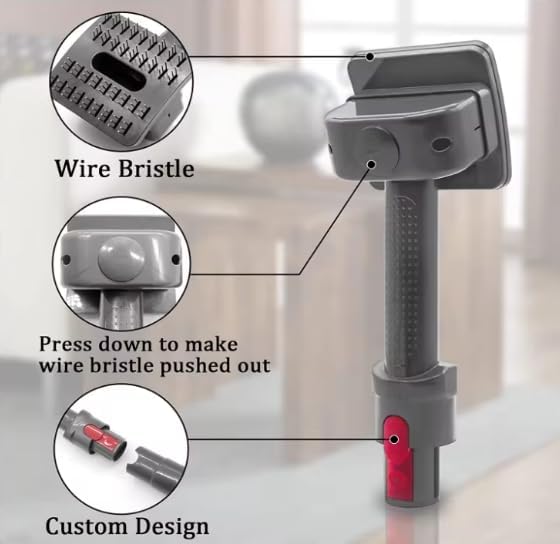 Goodsby Pet Grooming Kit Brush Attachment for Dog Cat Hair Shedding Compatible with Dyson V7 V8 V10 V11 V12 V15 Animal Vacuum Cleaner
