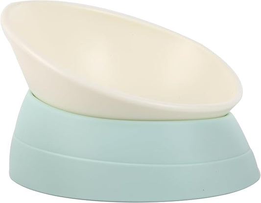 Bulldog Bowl Anti-Slip Dog Cat Dish Detachable Rubber Dog Bowl Pet Sterile Tilted Pet Feeder Slope Base (Green, 3.5 Cup (Medium/Large Dog))