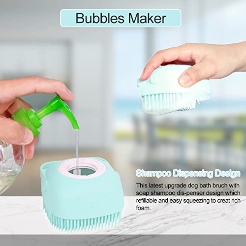 Bath Brush Silicone, Massage Soft Brush Dog Cats, Pet Massage Brush Bubble Body Wash Brush-blue