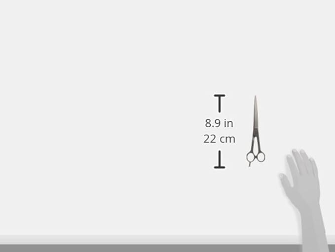 Mars Professional Stainless Steel Curved Scissors Shears, Nickel Finish, 8" Length