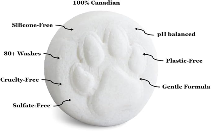 Dog Grooming Bar with Conditioners for Skin - Organic, Vegan, pH Balanced, All-Natural Shampoo and Bath Bar for Puppies and Dogs, Gee Your Dog Smells Terrific, 80g