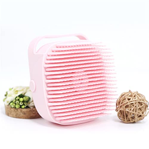Bath Brush Silicone, Massage Soft Brush Dog Cats, Pet Massage Brush Bubble Body Brush-Pink