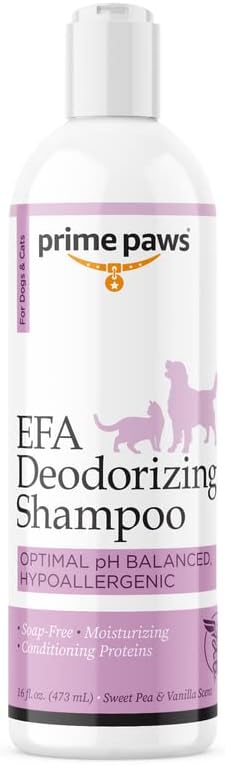 EFA Deodorizing Shampoo for Dogs & Cats - Moisturizing & Hypoallergenic Dog Shampoo for Itchy Skin Relief - Cat Shampoo with Essential Fatty Acids for Dry Skin - 16 oz