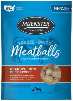 Muenster Freeze-Dried Meatballs Grandpa Joe's Beef Recipe for Dogs, 4 oz Package