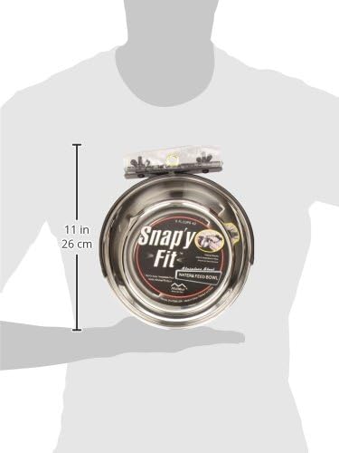 MidWest Homes for Pets Snap'y Fit Stainless Steel Food Bowl/Pet Bowl, 2 qt. for Dogs & Cats (42), Silver