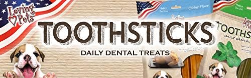 Loving Pets Toothsticks - Chicken Dental Sticks for Dogs (for toy/small dogs 1-20 lbs)