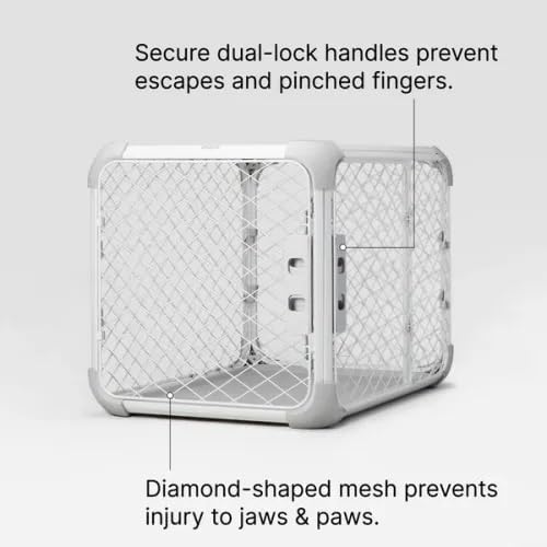 DIGGS Evolv Dog Crate - Slim, Durable Dog Kennel with Removable Ceiling Panel and Modular Design - Safe, Stylish, and Convenient (Ash, Extra Large)