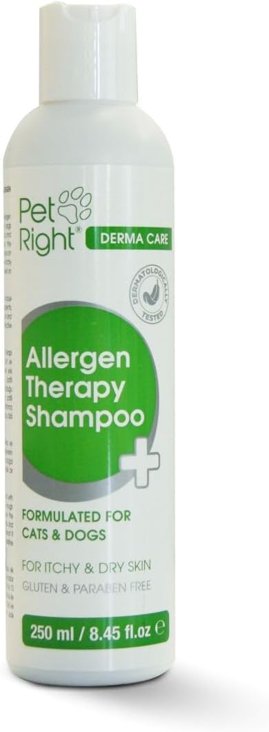 Derma Care Dog Shampoo Allergen Therapy with Plant extracts for Dogs and Cats, relieves itching and odours, Sensitive Formula 250 ml