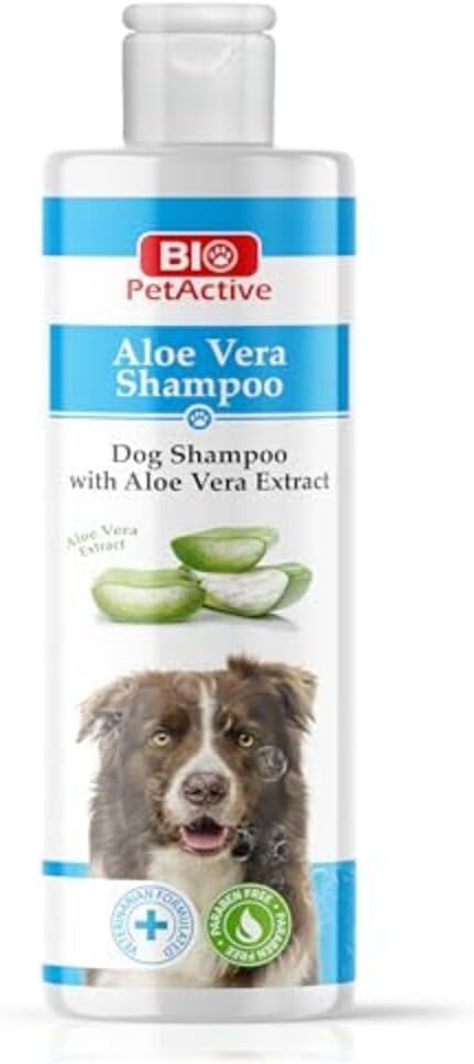 Bio PetActive Aloe Vera Extract Shampoo for Dogs - Cleansing & Moisturizing Care for Sensitive and Normal Skin, Paraben Free, pH Balanced + Natural Ingredients - 13.53 Fl oz