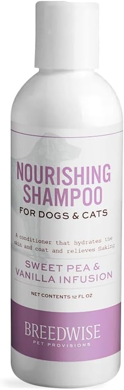 Dog Conditioner, Sweet Pea Vanilla Fragrance, Gentle Dog Bath Supplies for Soft and Shiny Coat, Ideal for All Breeds and Skin Types, 12oz (Shampoo (12oz))