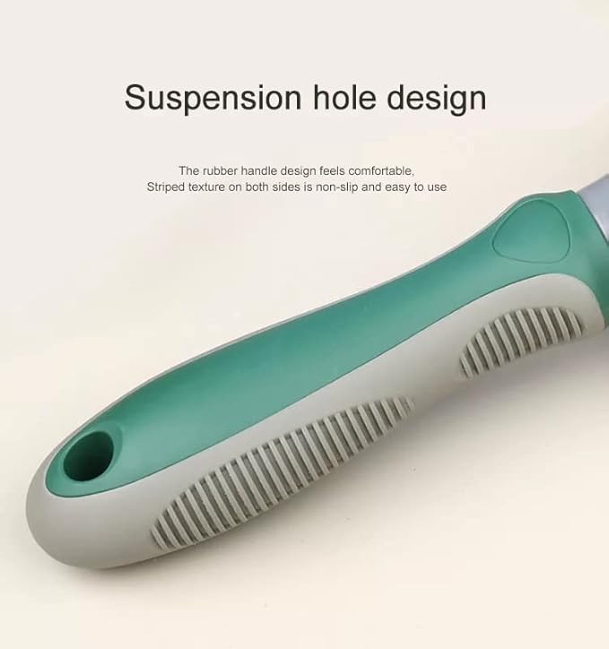 AndroPets - Self-Cleaning Grooming Brush for Dogs and Cats | Removes Loose Undercoat, Mats, and Tangled Hair | Deshedding Tool and Massage Brush (Green)