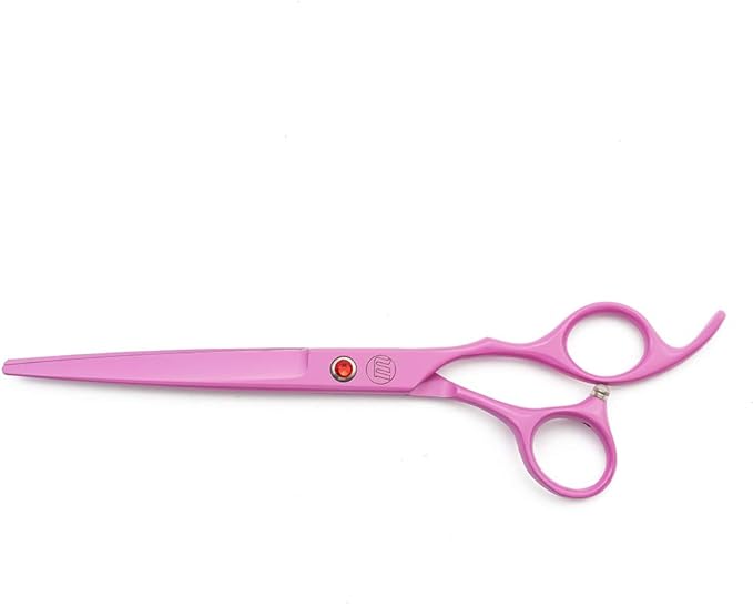 Moontay Professional 7.0" Dog Grooming Scissors Set, 4-pieces Straight, Upward Curved, Downward Curved, Thinning/Blending Shears for Dog, Cat and Pets, JP Stainless Steel, Pink