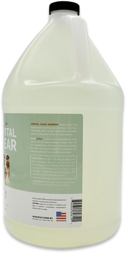Bark2Basics Crystal Clear Dog Shampoo, 1 Gallon | All Natural Ingredients, Gentle Clean, Fragrance and Color Free | Crafted with a Unique Herbal Blend