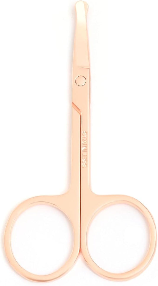 3.5 Inch Silent Pet Grooming Tiny Safety Scissors for Cats & Dogs - Quiet Alternative to Electric Clippers for Sensitive Pets (Golden-Curved)