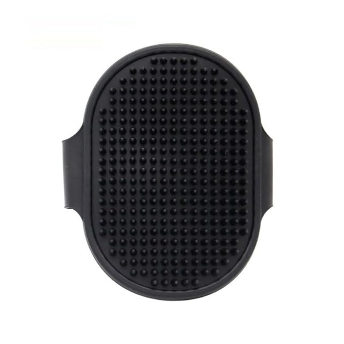 4 Pcs Dog Bath Brush, Pet Bath Comb Brush Soothing Massage Rubber Comb 4pcs with Adjustable Ring Handle for Long Short Haired Dogs and Cats (blue rose green black), Pink,Green,Blue,Black