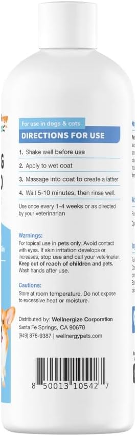 Wellnergy Soothing Shampoo for Itchy Skin Dogs and Cats(16 oz)