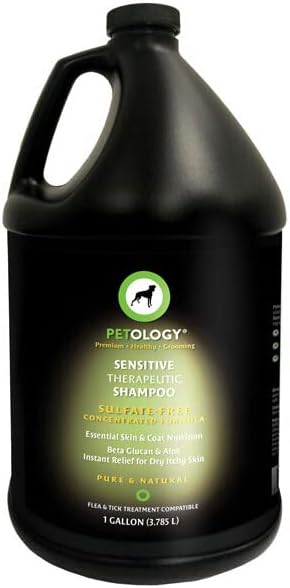 Sensitive Therapeutic Dog Shampoo, Gallon - Natural, Gentle, Sulfate-Free, Infused with Beta Glucan, Aloe, and Colloidal Oatmeal, Helps Relieves Itching and Irritation, Bulk Refill 128 oz