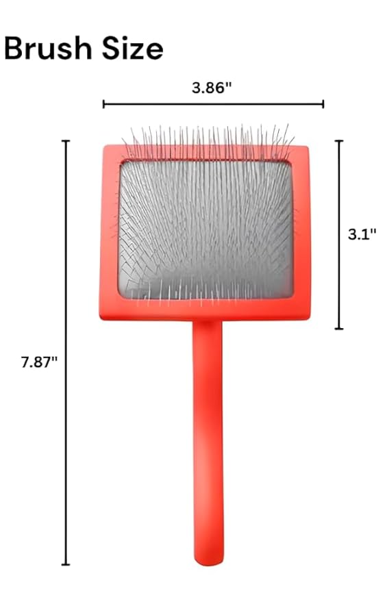 Big G Dog Slicker Brush for Professional Grooming - Fluff, Detangle & Style Goldendoodles, Labradoodles, Poodles & Long-Haired Dogs - Large Coral Curved Brush, Saves Time & Energy