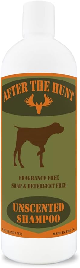 After The Hunt Unscented Dog Shampoo Fragrance Free with No Scent for Hunting 8 oz