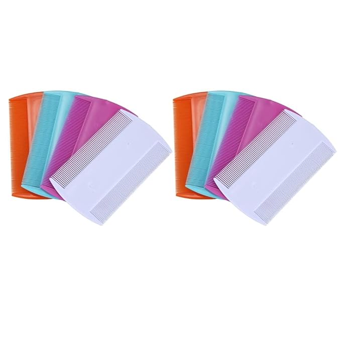 8 Pcs Lice Combs, Double Sided Pet Combs, Cat Dog Pet Grooming Fine Tooth Hair Combs