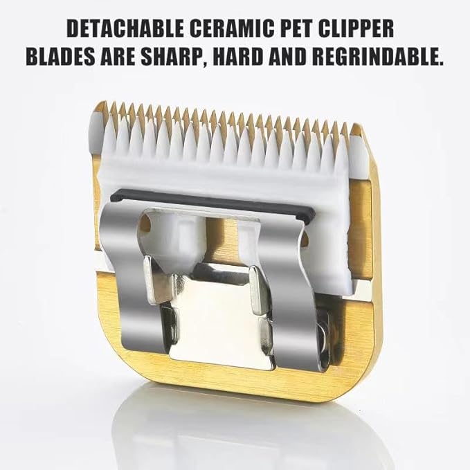 Blade Dog Grooming Detachable Ceramic Blade Compatible with Andis,Oster A5,Wahl KM Series Clippers(Gold) (10+15+30+40+4F+5F+7F)