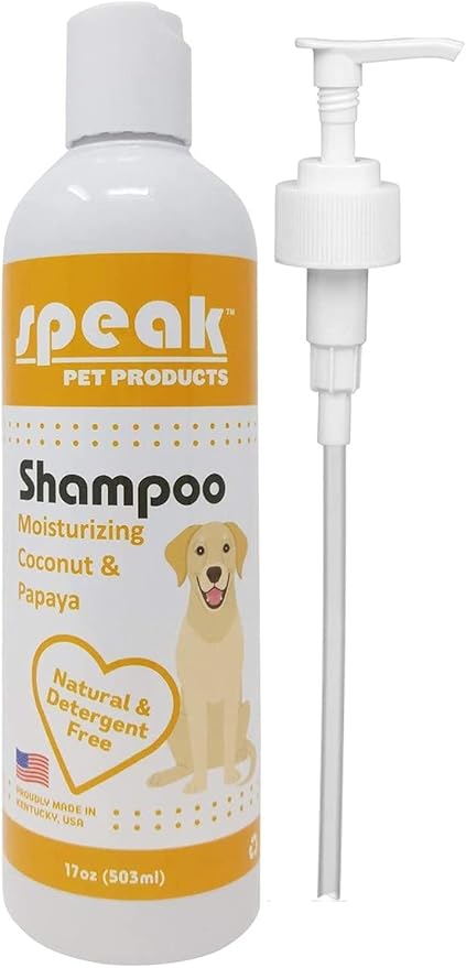 Natural Moisturizing Coconut Papaya Dog Shampoo with Pump, 17oz