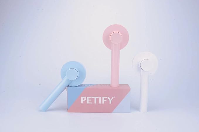 Cat Self Cleaning Slicker Brush, Cat Grooming Brush, Short and Long Haired remover for Dogs and Cats, Slicker Brush Removes Loose Undercoat & Tangled Hair (White Macaron)