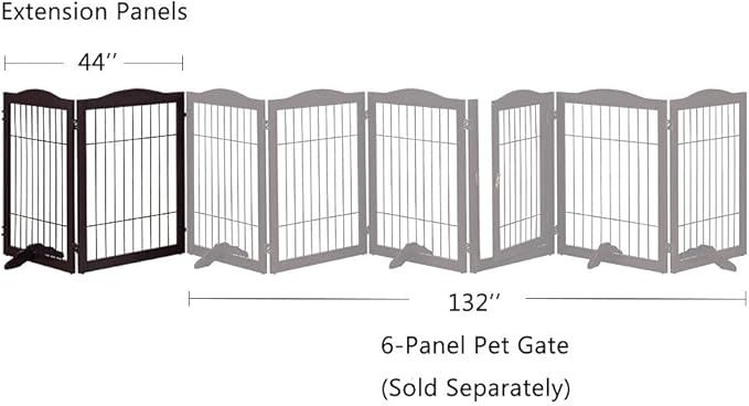 beeNbkks Extension Kit, 2 Panels Freestanding Dog Gate for Narrow Small Space Doorways Hallway