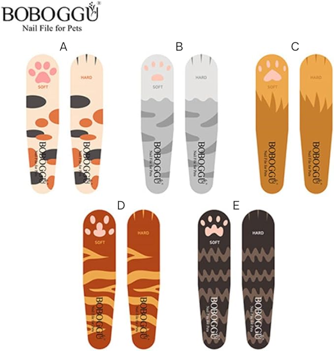 Generic Pet Nail Files Grinder Trim Doublesided Hard and Soft Nail File for Pets Dog Cat Parrot (A 5 Pieces), Cream