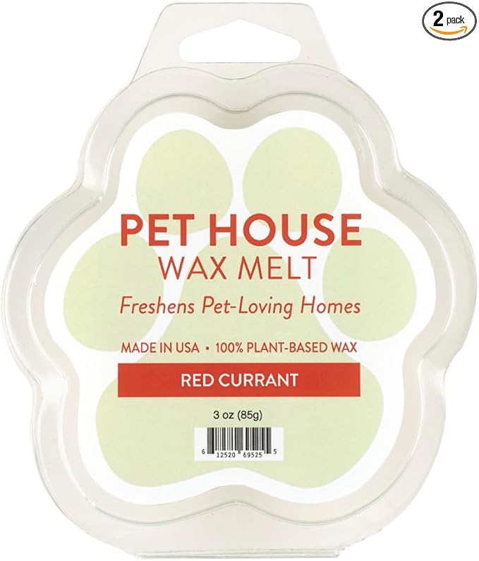 One Fur All Pet House Wax Melts - Red Currant Pack of 2 - Pet Odor Eliminating Wax Melts - Long-Lasting Scented Wax Melts - Pet-Friendly Wax Melts - Natural Wax Melts