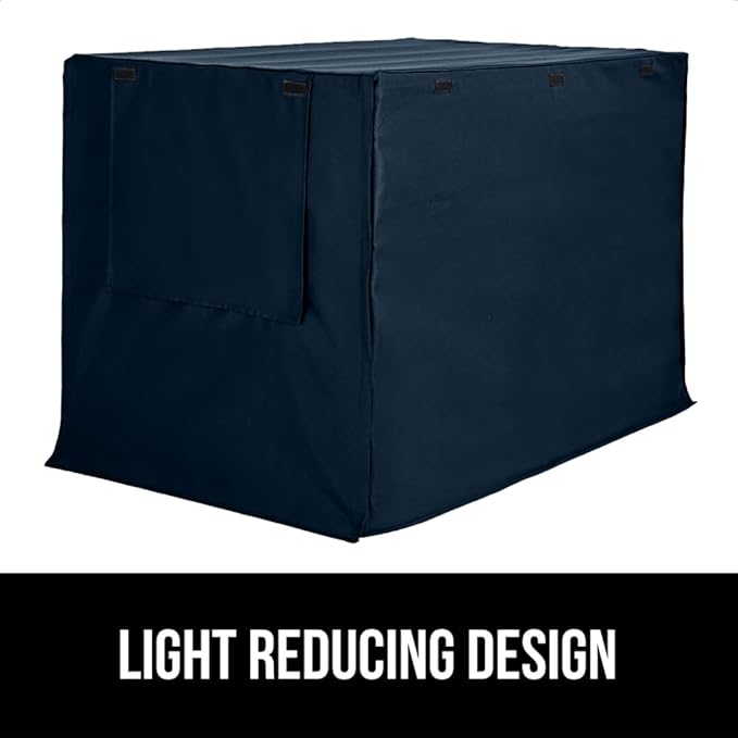GORILLA GRIP Dog Crate Covers Compatible with Amazon Basics Dog Crates, All Sides Open, Privacy Cover Fits 36" Wire Kennel, Breathable Mesh Windows, Light Reducing Puppy Training Cage Topper, Navy