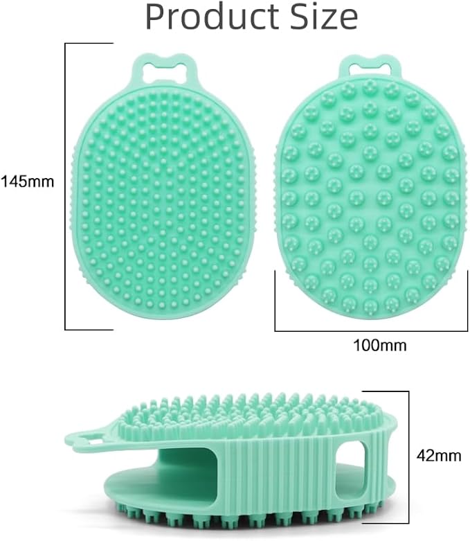 Dog Grooming Brush,Soft Silicone Pet Bath Brushes with Handle Grooming Brush Cat,Shampoo Soothing Comb for Wet Dry Long Short Haired Pets Massaging