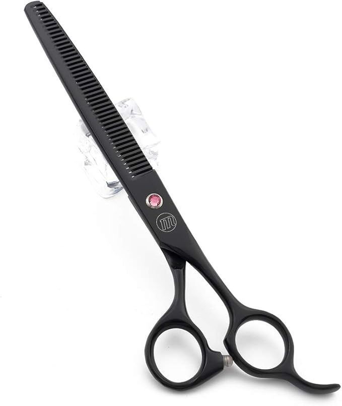 Moontay Professional 8.0" Dog Grooming Scissors Set, 4-pieces Straight, Upward Curved, Downward Curved, Thinning/Blending Shears for Dog, Cat and Pets, JP Stainless Steel, Black