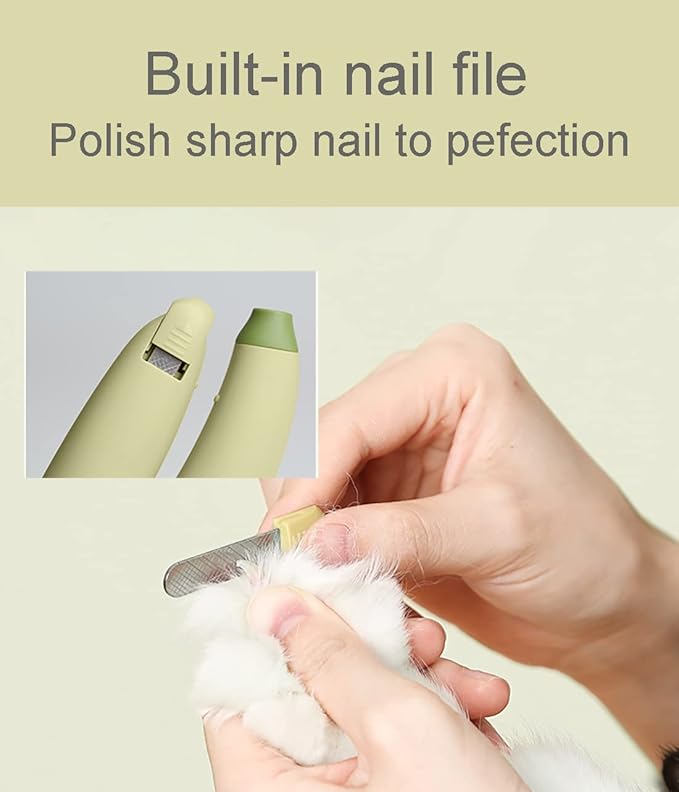 Cats Nail Clipper Trimmer with LED light Grooming Tools for Pets Wood's Lamp