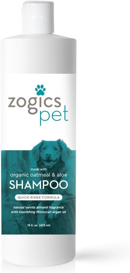 Dog Shampoo – Gentle, Deodorizing Pet Shampoo with Organic Oatmeal and Aloe, Hypoallergenic Shampoo for Dogs with Sensitive Skin, Cruelty-Free and Nontoxic (16 Ounces)