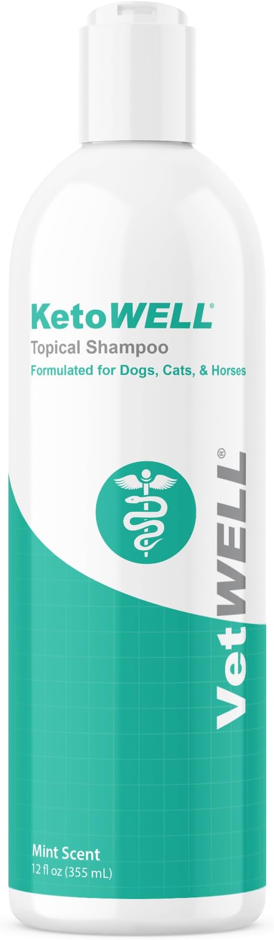 VetWELL Shampoo for Dogs Cats & Horses - Topical Shampoo with Oatmeal & Aloe -12oz Mint Scent