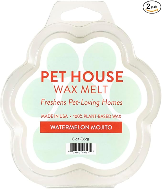 One Fur All Pet House Spring and Summer Wax Melts for Pet Odor, Natural, Plant Based Soy Wax Melts, Long Lasting Fragrance for Fresh Smelling Homes, Watermelon Mojito