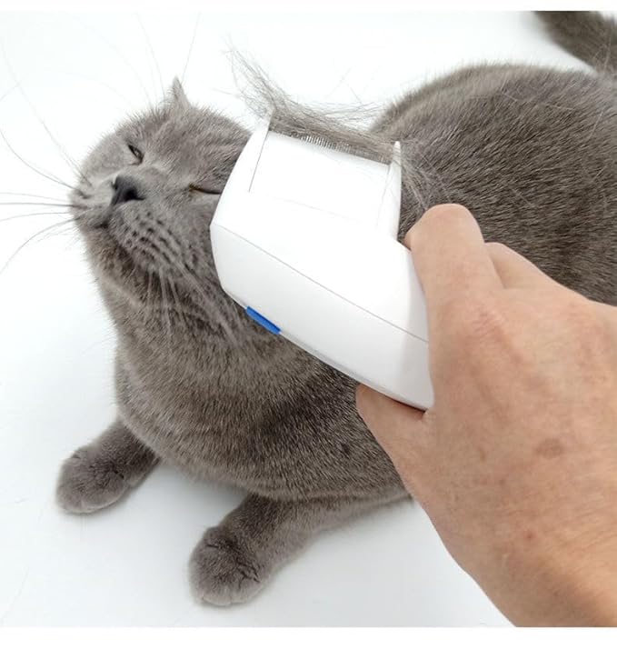 Gelek Electric Pet Combs, Dog/Cat Comb, Cat Hair Brush, Suitable for Long and Short Hair, White