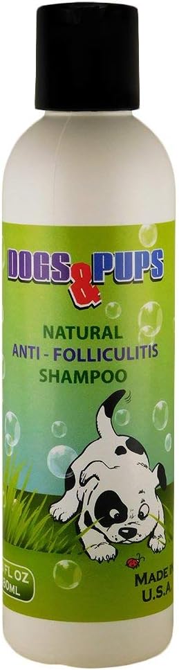 Dogs n Pups Shampoo for Dogs with Folliculitis, Hot Spot, Mange, Dandruff - 6.0 oz