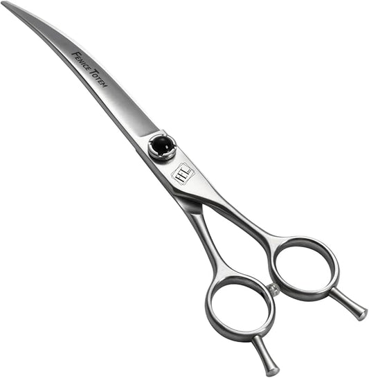 Dog Grooming Scissors: 7.5 inch Pet Curved Shears Made Of Japanese 9CR Advanced Stainless Steel Professional Grooming Scissors for Dogs Cats and Other Pets