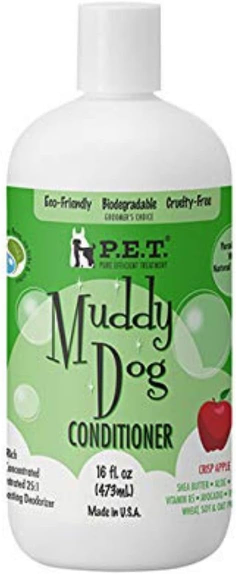 Muddy Dog Conditioner, Crisp Apple – Helps Detangle, Deodorize & Soften Coat, 16 fl. oz by P.E.T.