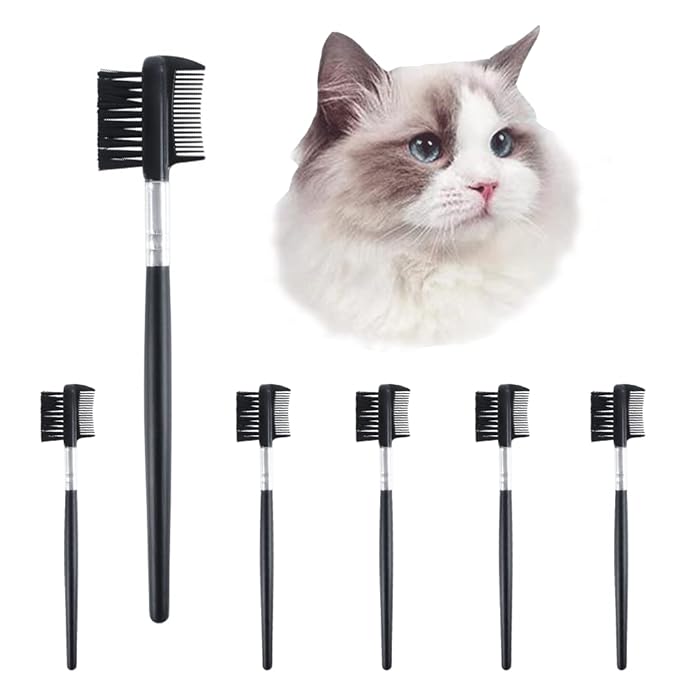 6pcs Double-Sided Dog Eye Comb Brush Dog Eye Grooming Comb Tear Stain Remover Comb for Removing Crust and Mucus Pets Grooming Comb Double-Sided for Small Pet Cat Dogs