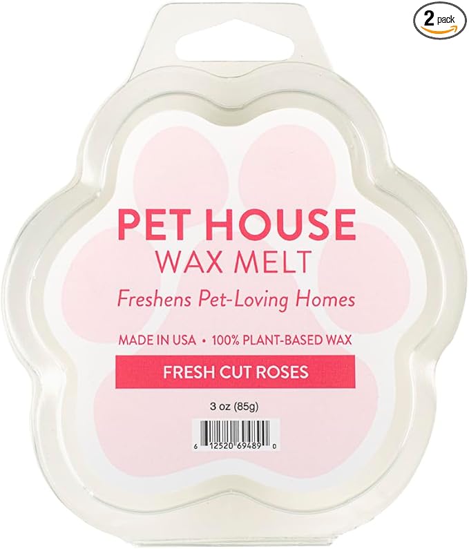 One Fur All Pet House Spring and Summer Wax Melts for Pet Odor, Natural, Plant Based Soy Wax Melts, Long Lasting Fragrance for Fresh Smelling Homes, Fresh Cut Roses
