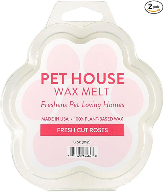 One Fur All Pet House Spring and Summer Wax Melts for Pet Odor, Natural, Plant Based Soy Wax Melts, Long Lasting Fragrance for Fresh Smelling Homes, Fresh Cut Roses
