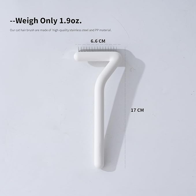 Cat Brush for Long Haired Cats & Indoor Cats, Dog Brush for Shedding & Grooming, Deshedding Dog Brush Dematting Comb for Dogs Remove Loose Hair & Matted Fur, Pet Undercoat Rake, White