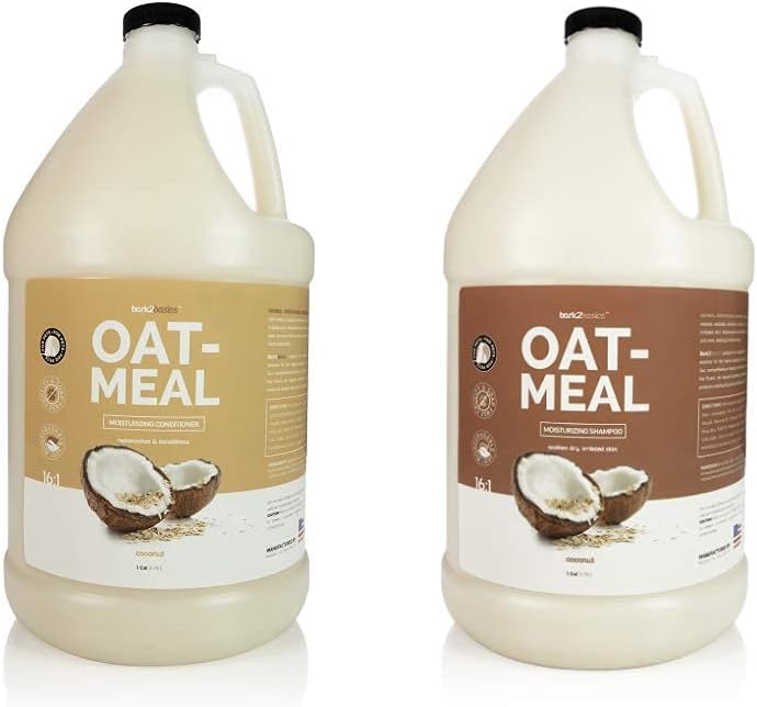 Bark2Basics Oatmeal Shampoo and Conditioner Bundle | Crafted with Colloidal Oatmeal, All Natural Ingredients