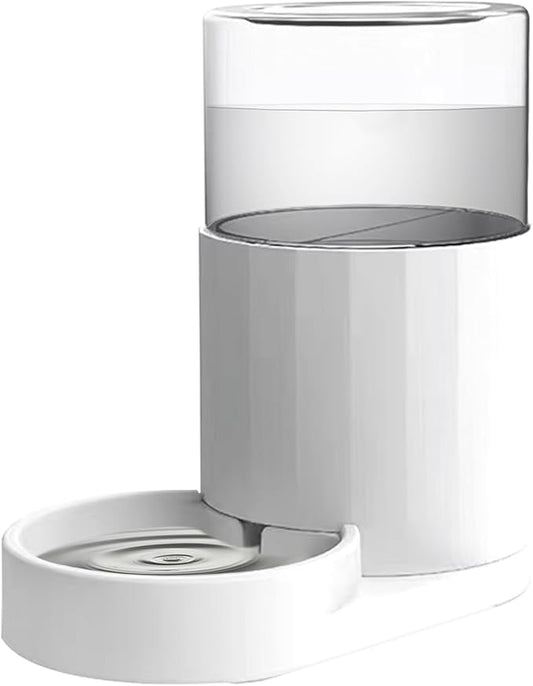 RIZZARI Automatic 3L Pet Waterer, Gravity Water Dispenser, 100% BPA-Free, Large Capacity Water Feeder for Cats and Small and Medium-Sized Dogs (White,3L)