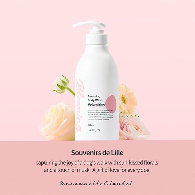 Blooming Volumizing Dog Shampoo, Loved by Top Korean Groomers, Volumizing Formula for a Shiny & Fluffy Coat – Easy Breezy, Professional Care at Home (16.9 fl oz/500ml) (16.9 fl oz)